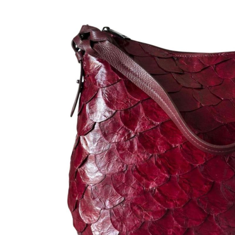 Bolsa couro pirarucu 