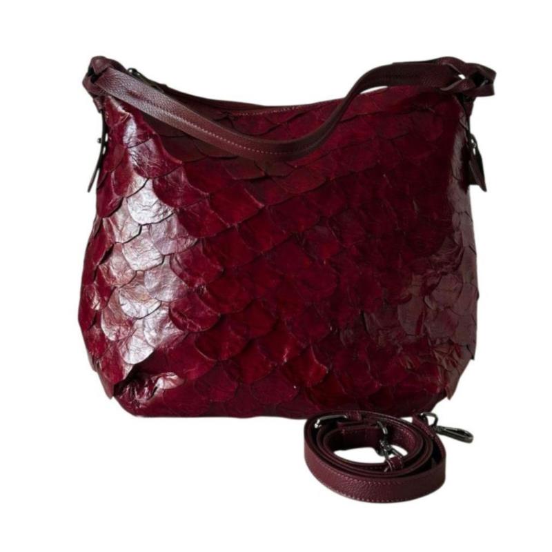 Bolsa couro pirarucu 