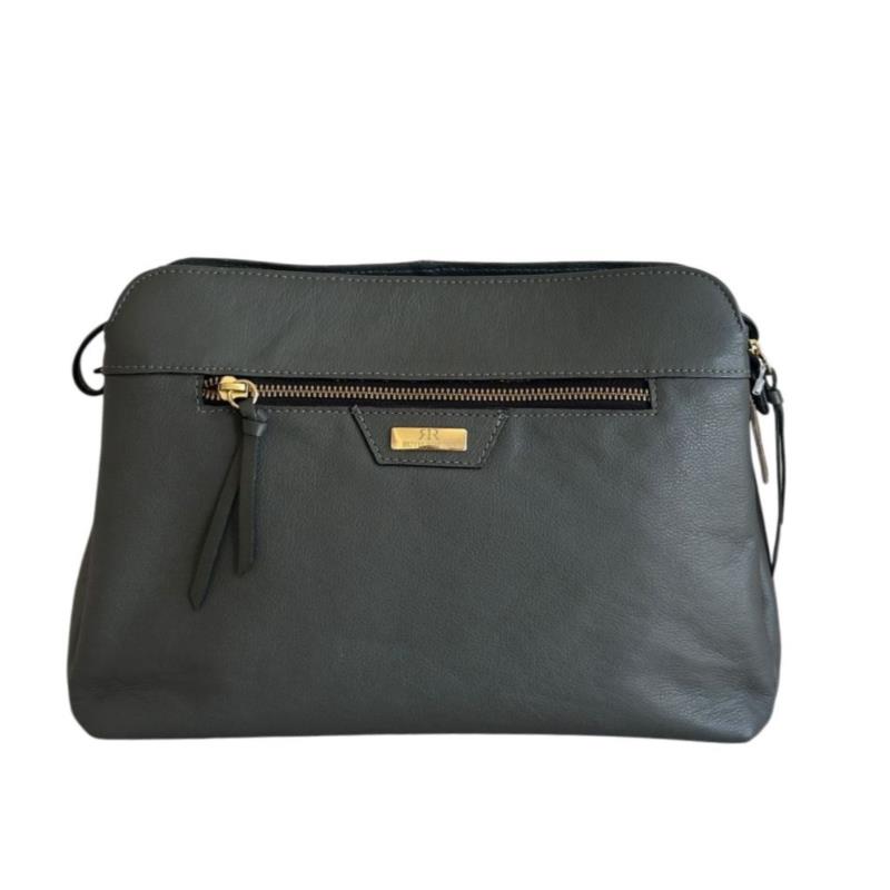Bolsa em Couro Floater Caqui com Alça Lateral