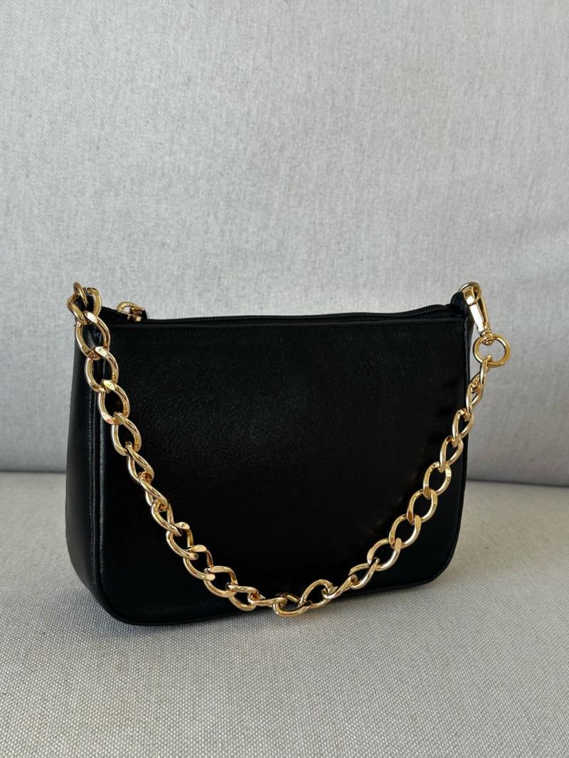 Bolsa Pequena Couro Cristal Preta